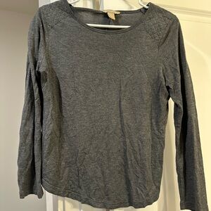 Banana Republic Charcoal Long Sleeve Women's Tee